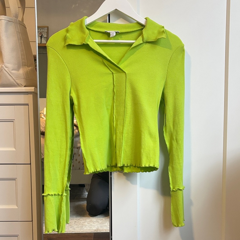 Topshop Lime Green Blouse